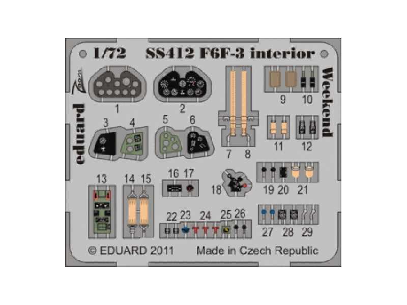 F6F-3 interior S. A. Weekend 1/72 - Eduard - blaszki - zdjęcie 1 F6F-3 interior S. A. Weekend 1/72 - Eduard - blaszki - zdjęcie 1