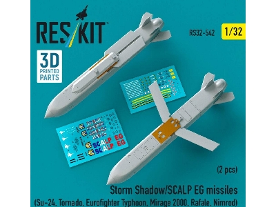 Storm Shadow/Scalp Eg Missiles For Su-24, Tornado, Eurofighter Typhoon, Mirage 2000, Rafale, Nimrod (2 Pcs / 3d Printed) - zdję