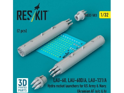 Lau-68 / Lau-68d/A And Lau-131/A Hydra Rocket Launchers For Us Army & Navy, Ukrainian Af (A/C & H) (2 Pcs / 3d Printed) - zdjęc