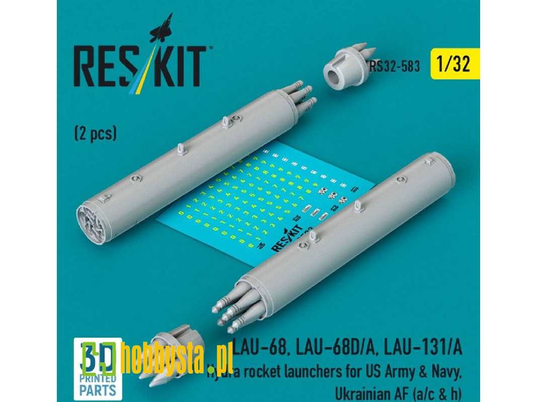 Lau-68 / Lau-68d/A And Lau-131/A Hydra Rocket Launchers For Us Army & Navy, Ukrainian Af (A/C & H) (2 Pcs / 3d Printed) - zdjęc