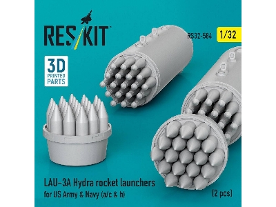 Lau-3 A Hydra Rocket Launchers For Us Army & Navy (A/C & H) (2 Pcs / 3d Printed) - zdjęcie 3