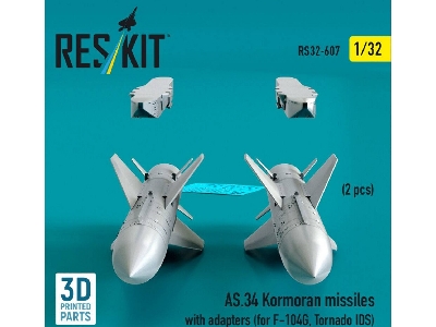 As.34 Kormoran Missiles With Adapters For F-104 G And Tornado Ids (2 Pcs / 3d-printed) - zdjęcie 1