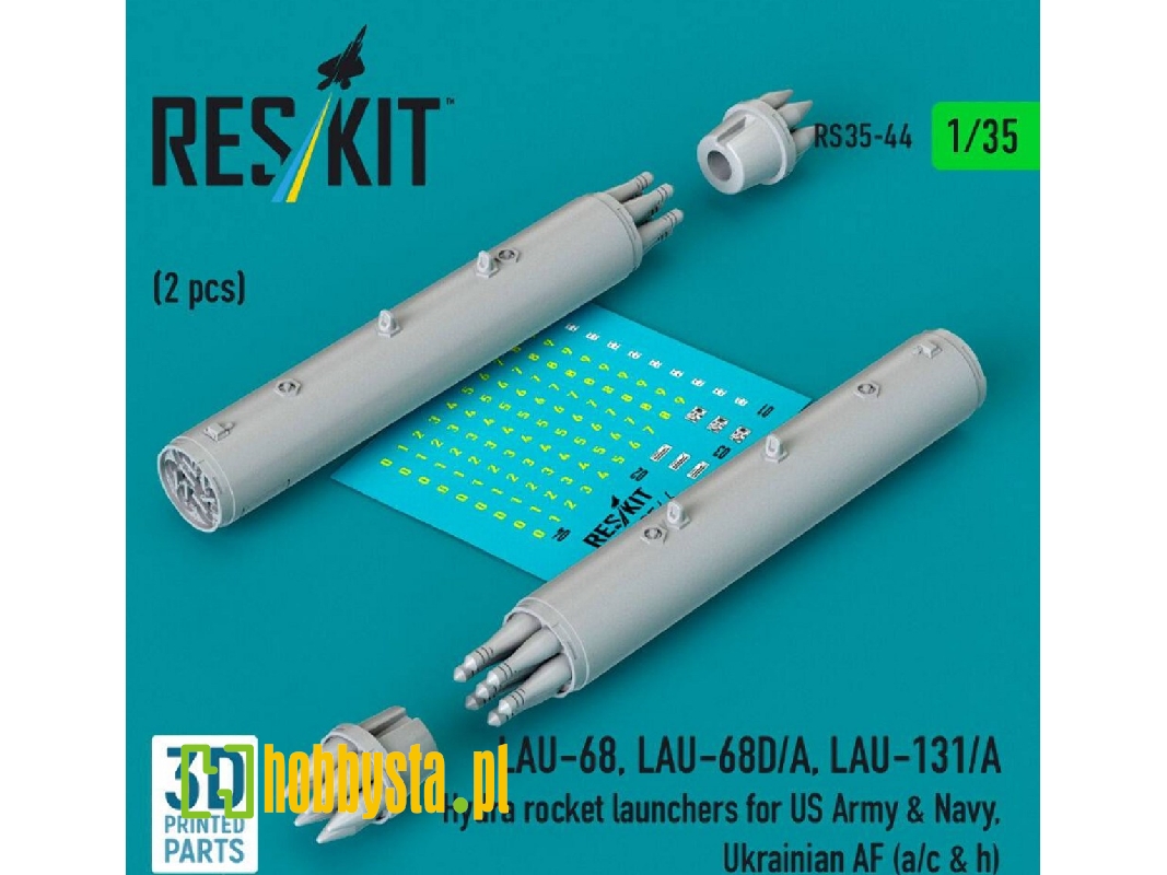 Lau-68 / Lau-68d/A And Lau-131/A Hydra Rocket Launchers For Us Army & Navy, Ukrainian Af (A/C & H) (2 Pcs / 3d Printed) - zdjęc