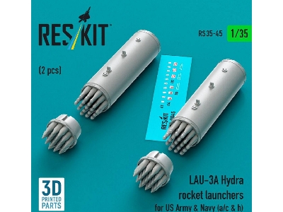 Lau-3 A Hydra Rocket Launchers For Us Army & Navy (A/C & H) (2 Pcs / 3d Printed) - zdjęcie 1