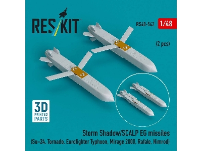 Storm Shadow/Scalp Eg Missiles For Su-24, Tornado, Eurofighter Typhoon, Mirage 2000, Rafale, Nimrod (2 Pcs / 3d Printed) - zdję