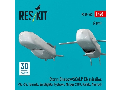 Storm Shadow/Scalp Eg Missiles For Su-24, Tornado, Eurofighter Typhoon, Mirage 2000, Rafale, Nimrod (2 Pcs / 3d Printed) - zdję