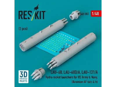Lau-68 / Lau-68d/A And Lau-131/A Hydra Rocket Launchers For Us Army & Navy, Ukrainian Af (A/C & H) (2 Pcs / 3d Printed) - zdjęc