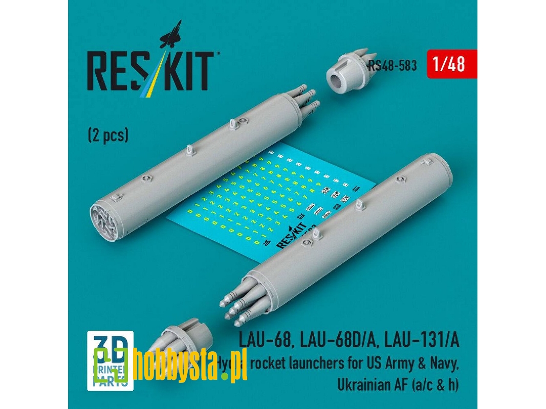 Lau-68 / Lau-68d/A And Lau-131/A Hydra Rocket Launchers For Us Army & Navy, Ukrainian Af (A/C & H) (2 Pcs / 3d Printed) - zdjęc