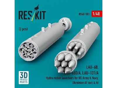 Lau-68 / Lau-68d/A And Lau-131/A Hydra Rocket Launchers For Us Army & Navy, Ukrainian Af (A/C & H) (2 Pcs / 3d Printed) - zdjęc