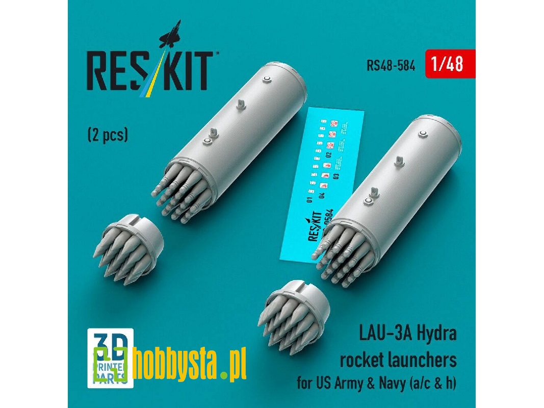 Lau-3 A Hydra Rocket Launchers For Us Army & Navy (A/C & H) (2 Pcs / 3d Printed) - zdjęcie 1