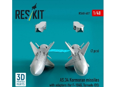 As.34 Kormoran Missiles With Adapters For F-104 G And Tornado Ids (2 Pcs / 3d-printed) - zdjęcie 1
