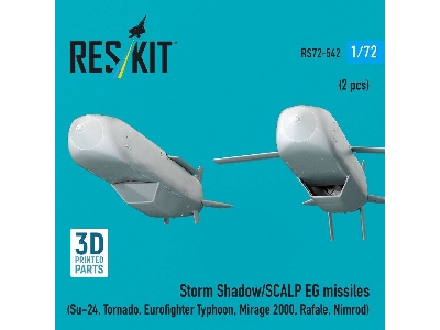 Storm Shadow/Scalp Eg Missiles For Su-24, Tornado, Eurofighter Typhoon, Mirage 2000, Rafale, Nimrod (2 Pcs / 3d Printed) - zdję