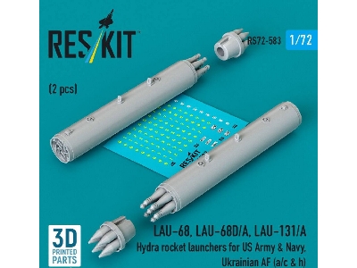 Lau-68 / Lau-68d/A And Lau-131/A Hydra Rocket Launchers For Us Army & Navy, Ukrainian Af (A/C & H) (2 Pcs / 3d Printed) - zdjęc