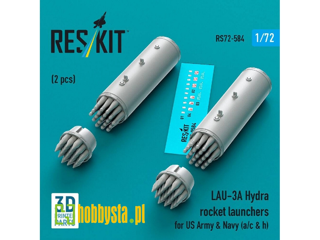 Lau-3 A Hydra Rocket Launchers For Us Army & Navy (A/C & H) (2 Pcs / 3d Printed) - zdjęcie 1