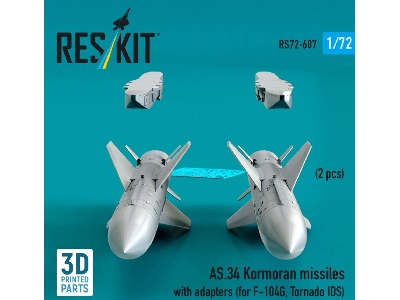 As.34 Kormoran Missiles With Adapters For F-104 G And Tornado Ids (2 Pcs / 3d-printed) - zdjęcie 1