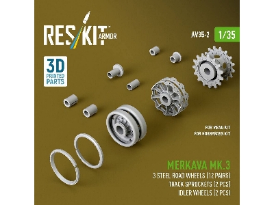 Merkava Mk.3 - 3d-printed Steel Road Wheels (12 Pairs) / Track Sprockets (2 Pcs) And Idler Wheels (2 Pcs) (For Meng & Hobby Boss