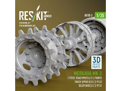 Merkava Mk.3 - 3d-printed Steel Road Wheels (12 Pairs) / Track Sprockets (2 Pcs) And Idler Wheels (2 Pcs) (For Meng & Hobby Boss