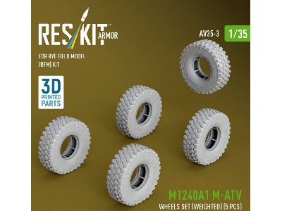 M1240a1 M-atv - 3d Printed Weighted Wheels Set (For Rye Field Model Kits / 5 Pcs) - zdjęcie 1
