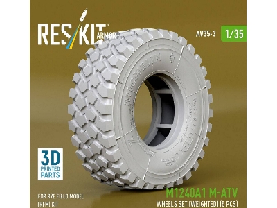 M1240a1 M-atv - 3d Printed Weighted Wheels Set (For Rye Field Model Kits / 5 Pcs) - zdjęcie 2