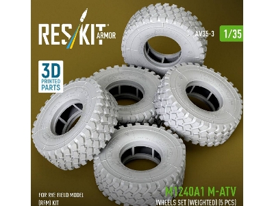 M1240a1 M-atv - 3d Printed Weighted Wheels Set (For Rye Field Model Kits / 5 Pcs) - zdjęcie 3