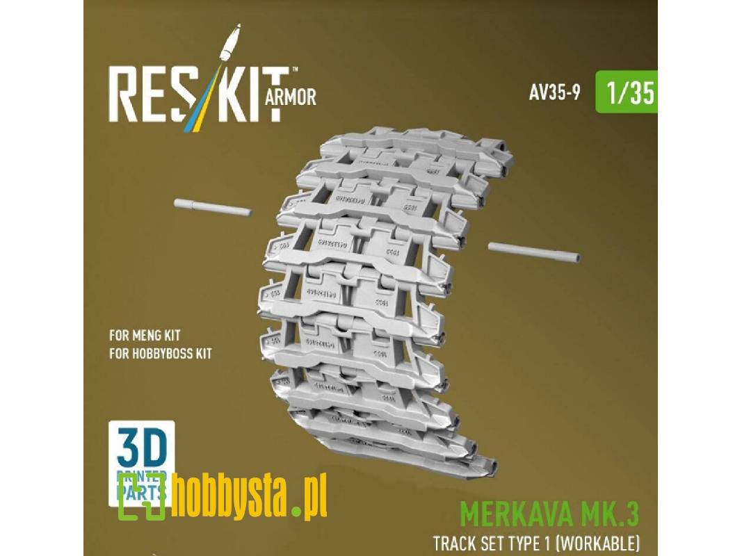 Merkava Mk.3 - 3d-printed Workable Track Set Type 1 (For Meng & Hobby Boss Kits) - zdjęcie 1