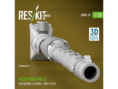 Merkava Mk.3 - Gun Barrel (120 Mm) And Lws (2 Pcs) (For Meng Kits / 3d-printed) - zdjęcie 2