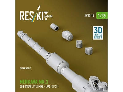 Merkava Mk.3 - Gun Barrel (120 Mm) And Lws (2 Pcs) (For Meng Kits / 3d-printed) - zdjęcie 3