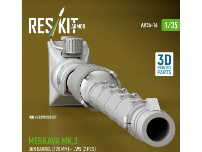 Merkava Mk.3 - Gun Barrel (120 Mm) And Lws (2 Pcs) (For Hobby Boss Kits / 3d-printed) - zdjęcie 2