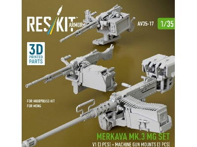 Merkava Mk.3 - Mg Set V1 (3 Pcs) And Machine Gun Mounts (3 Pcs) (For Meng & Hobbyboss Kits / 3d Printed) - zdjęcie 3