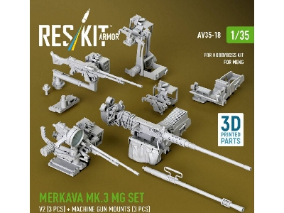 Merkava Mk.3 - Mg Set V2 (3 Pcs) And Machine Gun Mounts (3 Pcs) (For Meng & Hobbyboss Kits / 3d Printed) - zdjęcie 2