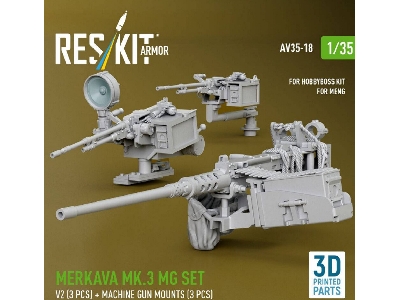 Merkava Mk.3 - Mg Set V2 (3 Pcs) And Machine Gun Mounts (3 Pcs) (For Meng & Hobbyboss Kits / 3d Printed) - zdjęcie 3