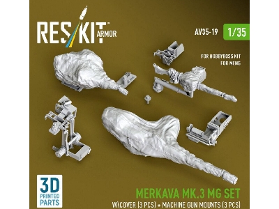 Merkava Mk.3 - Mg Set With Cover (3 Pcs) And Machine Gun Mounts (3 Pcs) (For Meng & Hobbyboss Kits / 3d Printed) - zdjęcie 2