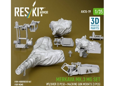 Merkava Mk.3 - Mg Set With Cover (3 Pcs) And Machine Gun Mounts (3 Pcs) (For Meng & Hobbyboss Kits / 3d Printed) - zdjęcie 3