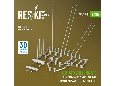Idf Afv Antenna's And Mount + Early And Late Type Battle Managment System Big Set (3d Printed) - zdjęcie 1