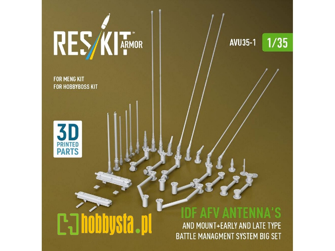Idf Afv Antenna's And Mount + Early And Late Type Battle Managment System Big Set (3d Printed) - zdjęcie 1