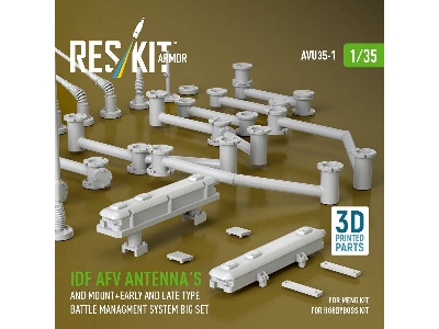 Idf Afv Antenna's And Mount + Early And Late Type Battle Managment System Big Set (3d Printed) - zdjęcie 3
