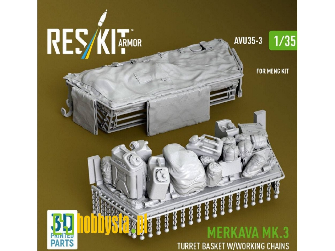 Merkava Mk.3 - 3d-printed Turret Basket With Working Chains (For Meng Kits) - zdjęcie 1