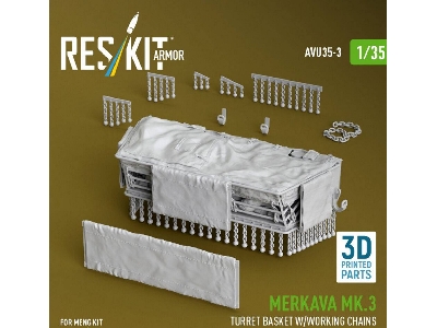 Merkava Mk.3 - 3d-printed Turret Basket With Working Chains (For Meng Kits) - zdjęcie 2