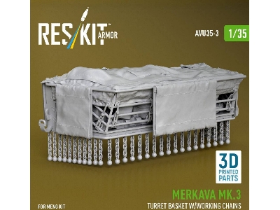 Merkava Mk.3 - 3d-printed Turret Basket With Working Chains (For Meng Kits) - zdjęcie 3