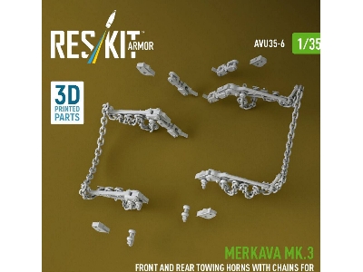 Merkava Mk.3 -  Front And Rear Towing Horns With Chains (For Meng & Hobby Boss Kits / 3d Printed) - zdjęcie 3