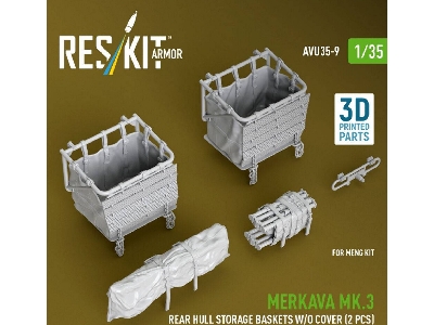 Merkava Mk.3 - Rear Hull Storage Baskets Without Cover (2 Pcs) (For Meng Kits / 3d-printed) - zdjęcie 1