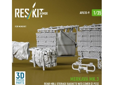 Merkava Mk.3 - Rear Hull Storage Baskets Without Cover (2 Pcs) (For Meng Kits / 3d-printed) - zdjęcie 3