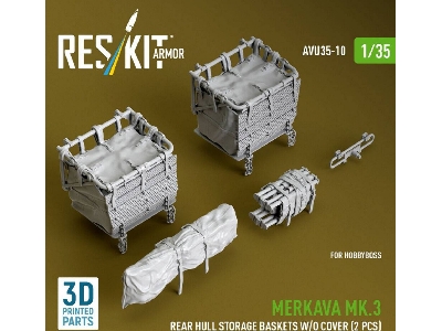 Merkava Mk.3 - Rear Hull Storage Baskets Without Cover (2 Pcs) (For Hobby Boss Kits / 3d-printed) - zdjęcie 1