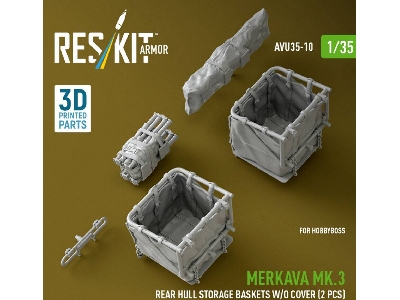 Merkava Mk.3 - Rear Hull Storage Baskets Without Cover (2 Pcs) (For Hobby Boss Kits / 3d-printed) - zdjęcie 2