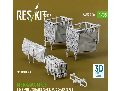 Merkava Mk.3 - Rear Hull Storage Baskets Without Cover (2 Pcs) (For Hobby Boss Kits / 3d-printed) - zdjęcie 3