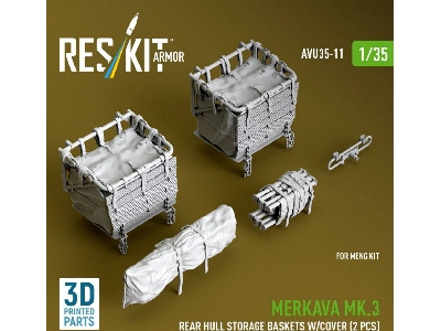 Merkava Mk.3 - Rear Hull Storage Baskets With Cover (2 Pcs) (For Meng Kits / 3d-printed) - zdjęcie 1