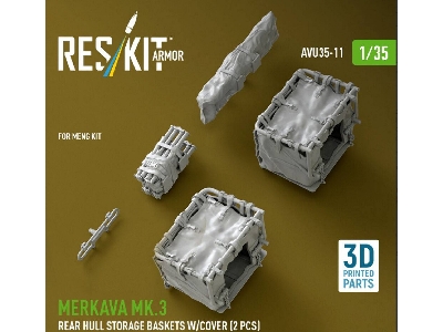 Merkava Mk.3 - Rear Hull Storage Baskets With Cover (2 Pcs) (For Meng Kits / 3d-printed) - zdjęcie 2