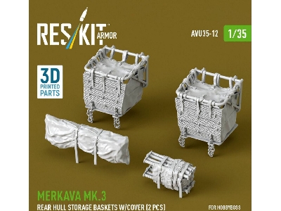 Merkava Mk.3 - Rear Hull Storage Baskets With Cover (2 Pcs) (For Hobby Boss Kits / 3d-printed) - zdjęcie 1