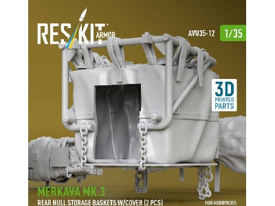 Merkava Mk.3 - Rear Hull Storage Baskets With Cover (2 Pcs) (For Hobby Boss Kits / 3d-printed) - zdjęcie 3