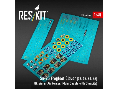 Su-25 Frogfoot - Clover (Blue 03, 05, 41, 45) Ukrainian Air Forces (Main Decals With Stencils) - zdjęcie 2
